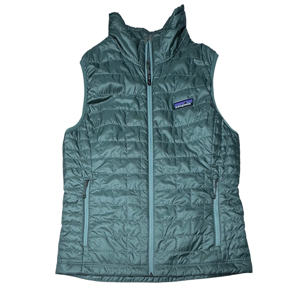 Patagonia Nano Puff Vest Womens Green Quilted Full Zip Puffer Jacket Large T9